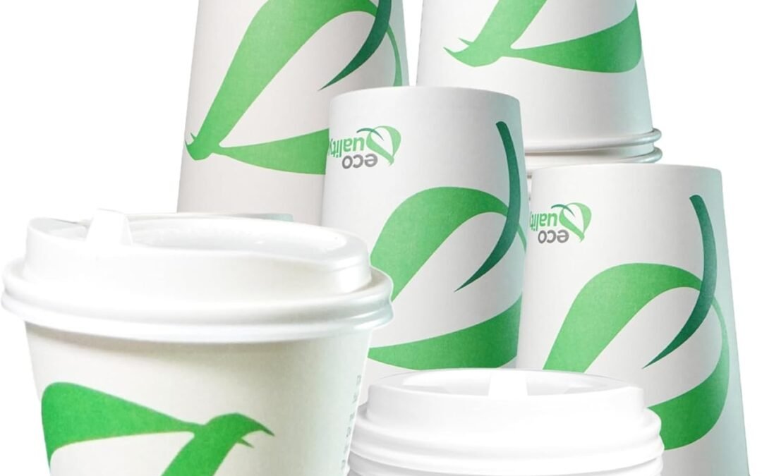 10 oz Compostable Paper Cups with White Dome Lids – Biodegradable Disposable White Paper Coffee Cups PLA Lined – Eco-friendly Hot and Cold Drinking Cups (150) Manufacturer & Supplier