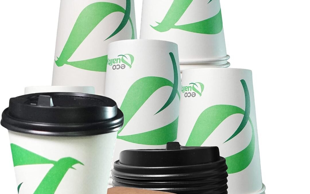 12 oz Compostable Paper Cups with Black Dome Lids, Sleeves and Wooden Stirrers – Biodegradable Disposable White Paper Coffee Cups PLA Lined – Eco-friendly Hot and Cold Drinking Cups (25) Manufacturer & Supplier