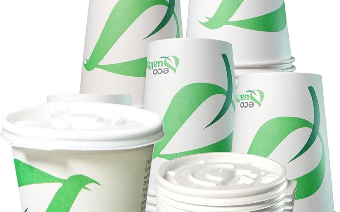 12 oz Compostable Paper Cups with White Flat Lids – Biodegradable Disposable White Paper Coffee Cups PLA Lined – Eco-friendly Hot and Cold Drinking Cups (25) Manufacturer & Supplier