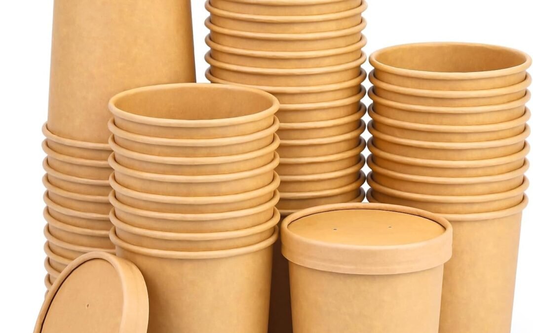16 Oz 50 Pack Paper Soup Cups with Lids, Compostable Soup Containers, Disposable Paper Containers with Lids for Microwave, Refrigerator, On-the-Go, Desserts, Ice Cream with PLA Lined Manufacturer & Supplier
