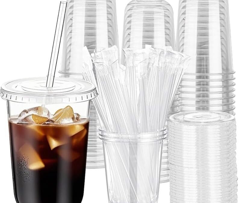 OEM ODM 50 Sets Clear Plastic Cups with Lids and Straws, 16 oz Disposable PET Cups for Iced Coffee, Smoothies, Cold Drinks, Juice, Party, Coffee (50, Clear (16 oz)) Supplier
