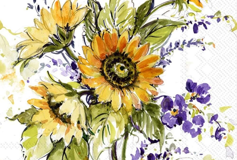 OEM Boston International IHR 3-Ply Paper Napkins, 20-Count Cocktail Size, Sunflower Bunch Wholesale Manufacturer