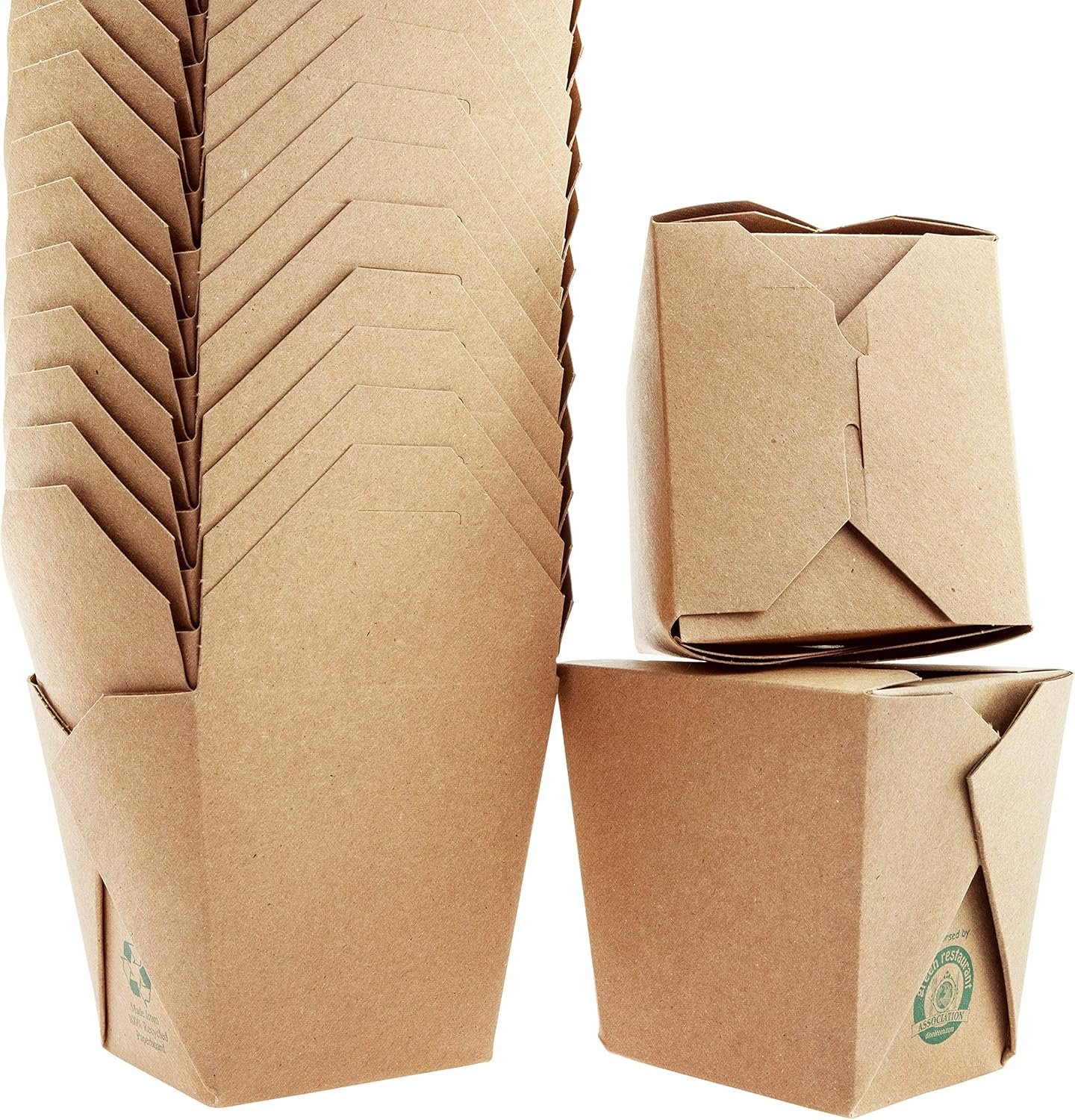 private label recyclable 8oz 16oz brown chinese takeout boxes 100pk. 50 each 16 and 8 ounce leakproof, greaseproof to go containers for restaurants and food service. best value bulk pack microwaveable meal pails manufacturer & supplier