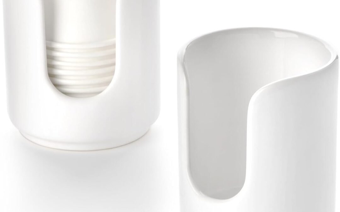 3 oz Original Ceramic Bathroom Cup Dispenser with 5 PLA Paper Cups, Bathroom Essential Accessories for Mouthwash Holder on Bathroom Vanity Countertops (2 Pack, White) Manufacturer & Supplier