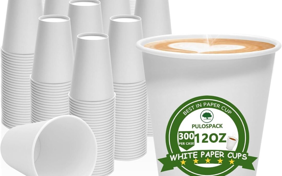 300Count 12 oz Disposable Paper Coffee Cups – Leak-Proof, Food-Grade, BPA-Free White Hot/Cold Beverage Paper Cups, Ideal for Office, Cafe, Party, Home, Travel and Event (300) Manufacturer & Supplier