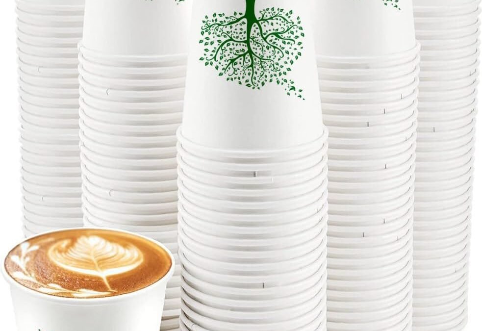 50 Pack 8 Oz Disposable Paper Drinking Cup Biodegradable for Coffee Water Juice Hot and Cold Beverage for bbq Party Home office Picnic Travel – White with Tree Manufacturer & Supplier