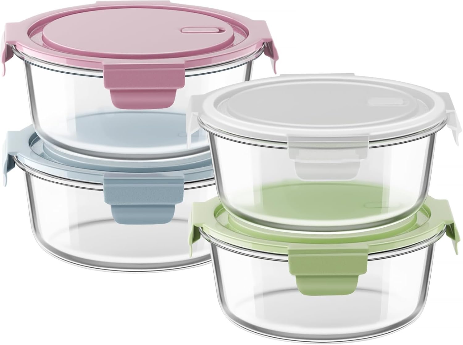wholesale oem odm 8 pcs glass meal prep containers with lids, airtight 4 cup glass storage containers set, heat-resistant bpa-free glass containers for soup leftover, microwave, dishwasher, and freezer safe (4 packs) factory & supplier