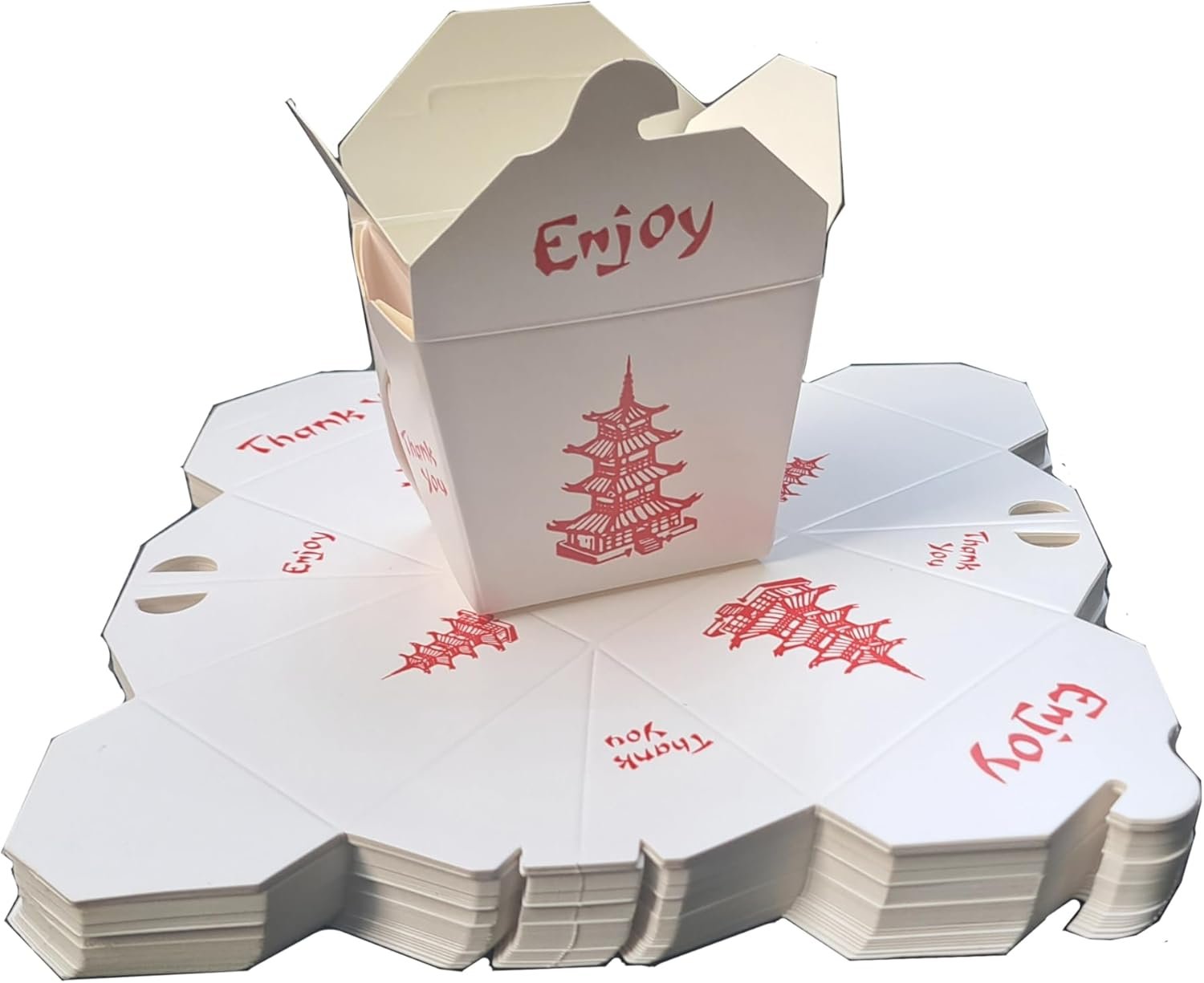 wholesale oem odm 8 oz chinese take out boxes, paper collapsible container (50) factory & supplier