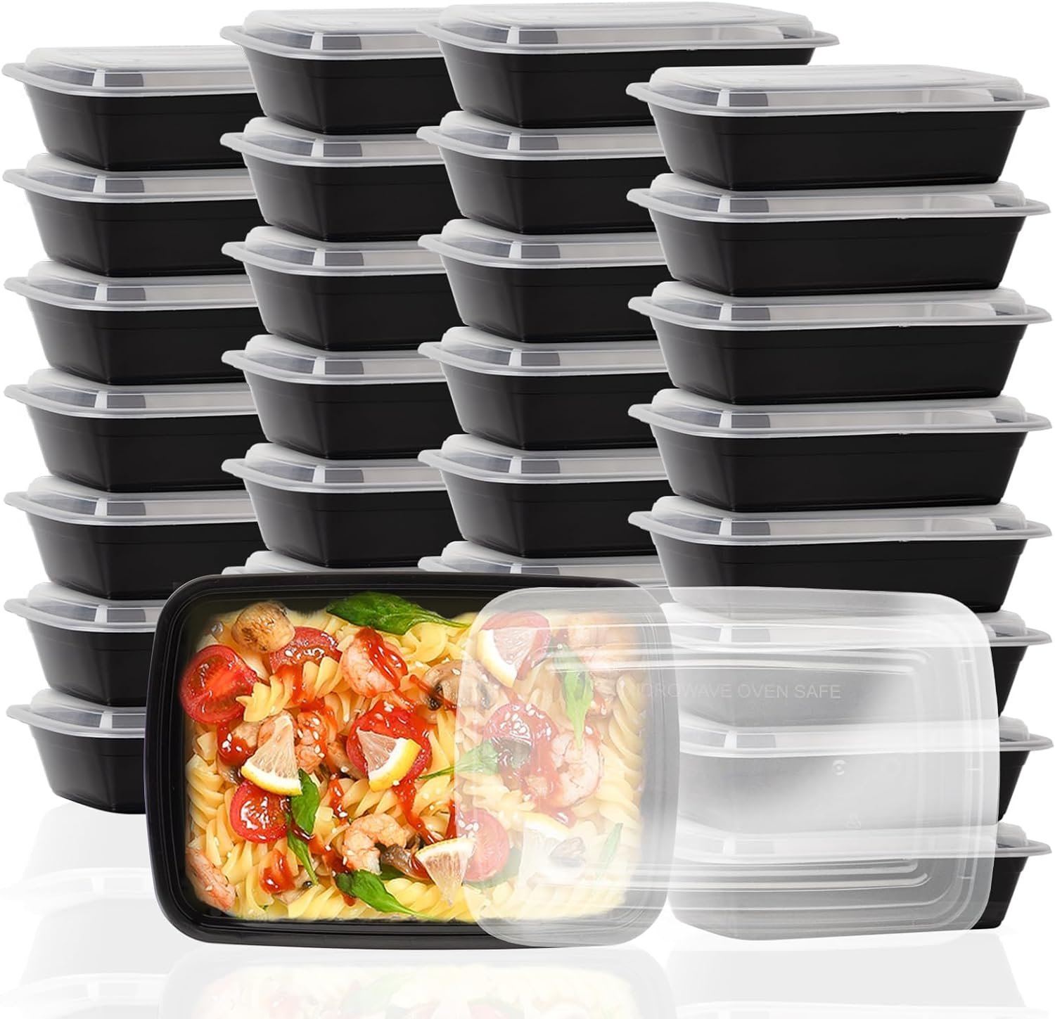 china 30 pack meal prep containers 38oz, plastic to go food containers with lids, bpa-free, microwave/dishwasher/freezer safe wholesale supplier
