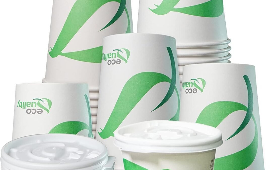 8 oz Compostable Paper Cups with White Flat Lids – Biodegradable Disposable White Paper Coffee Cups PLA Lined – Eco-friendly Hot and Cold Drinking Cups (250) Manufacturer & Supplier