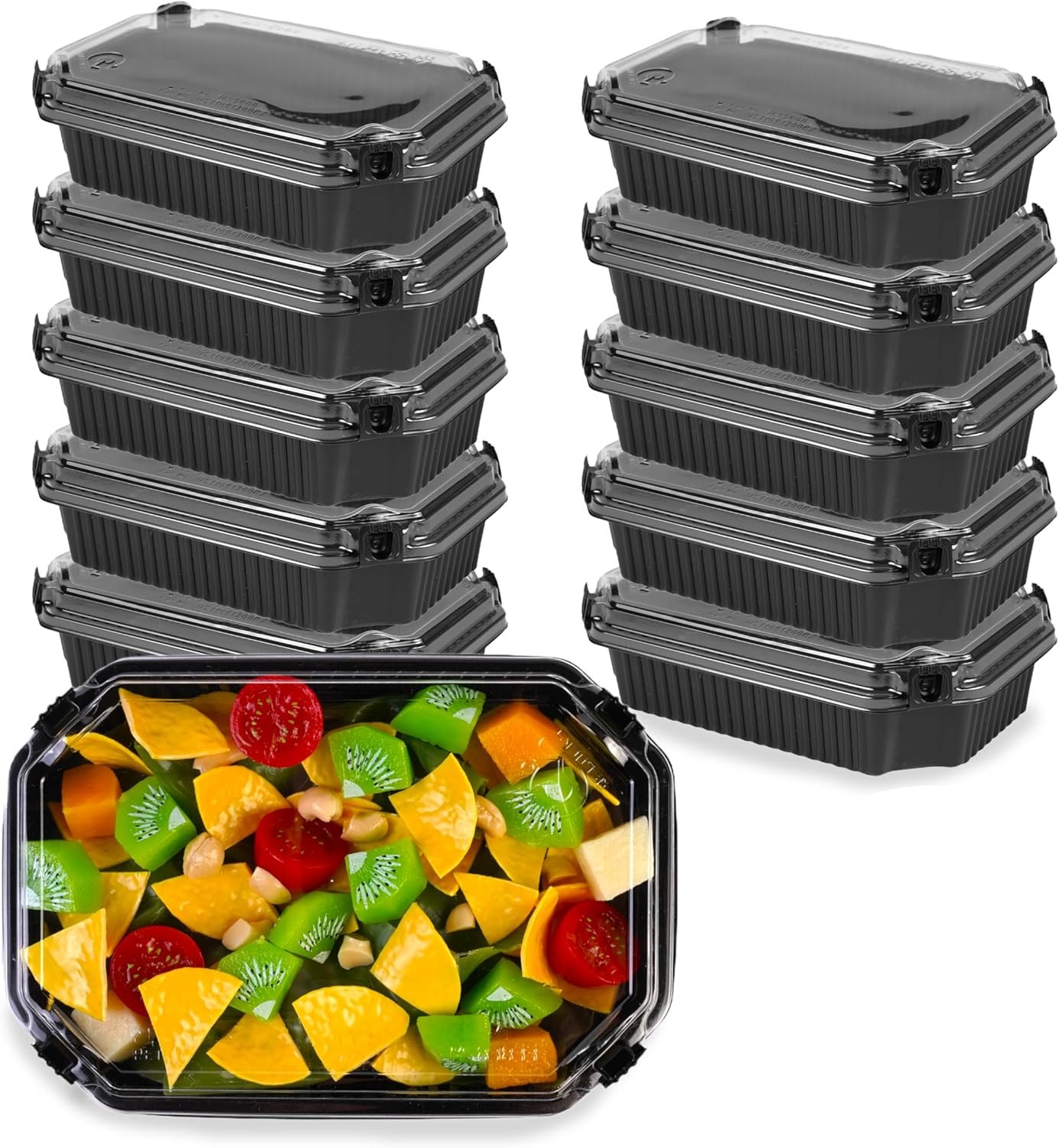 factory wholesale 23 oz reusable plastic rectangle lunch box, food prep storage container with lid, plastic bento box featuring in washable, freezer, and microwavable, 50 packs