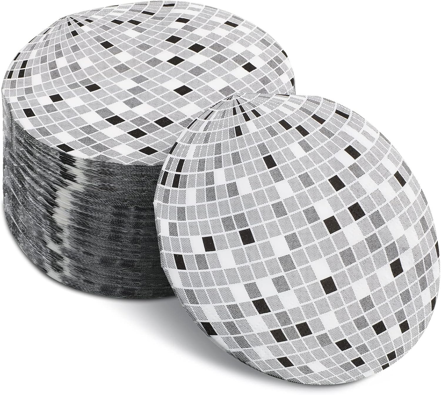 oem colarr 100 pcs disco ball napkins disposable disco party cocktail 70's beverage napkin for 70s 80s 90s birthday wedding party decoration supplies, 2 ply, 5 x 5 inches(disco style) wholesale manufacturer