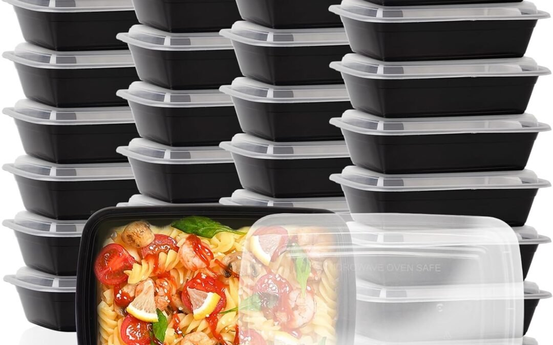 30 Pack Meal Prep Containers 38oz, Plastic To Go Food Containers with Lids, BPA-Free, Microwave/Dishwasher/Freezer Safe