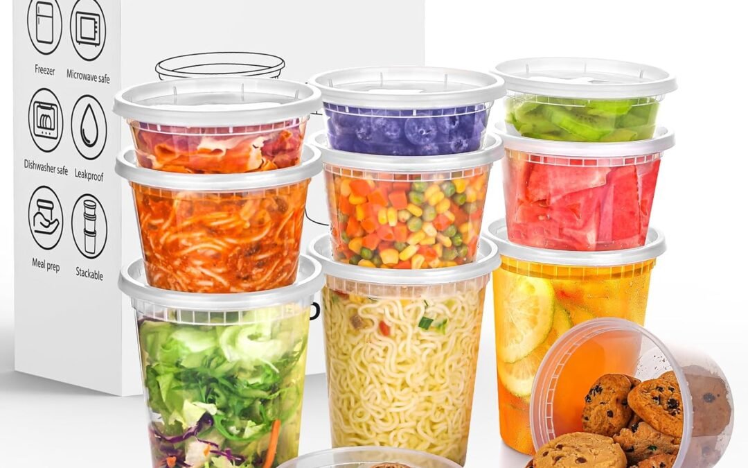 China [48 Sets-8,16,32oz Plastic Deli Containers with Lids,Freezer Food Storage Containers Airtight,Disposable Take out Deli Cups for Soup Slime Meal Prep Leftover,BPA Free Clear Round Food Box Wholesale Supplier