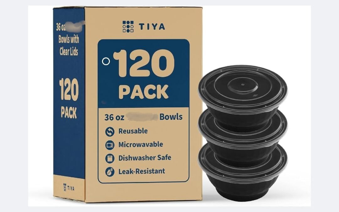 China TIYA Food Bowls – 36 oz Bulk 120 Pack with Lids – Black Plastic To-Go Containers – Reusable, Microwavable, Dishwasher Safe – Leak-Resistant for Soups & Meal Prep – BPA-Free Wholesale Supplier