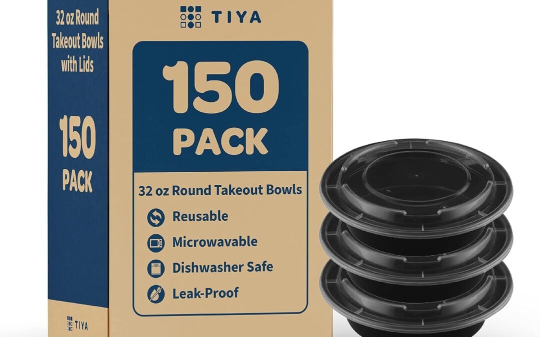 China TIYA Food Containers – 32 oz Bulk 150 Pack with Lids – Plastic To-Go Round Bowls – Reusable, Microwavable, Dishwasher Safe – Leak-Proof, Great for Meal Prep – BPA-Free Wholesale Supplier