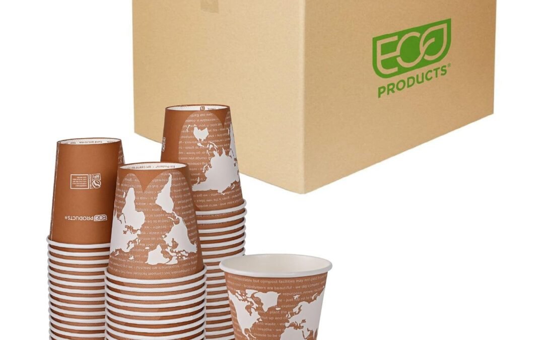 ECO PRODUCTS Compostable Disposable World Art 10oz Coffee Cups, Case of 1000, Renewable Hot Paper Cup, Plant Based PLA Lining, Color Coded Manufacturer & Supplier