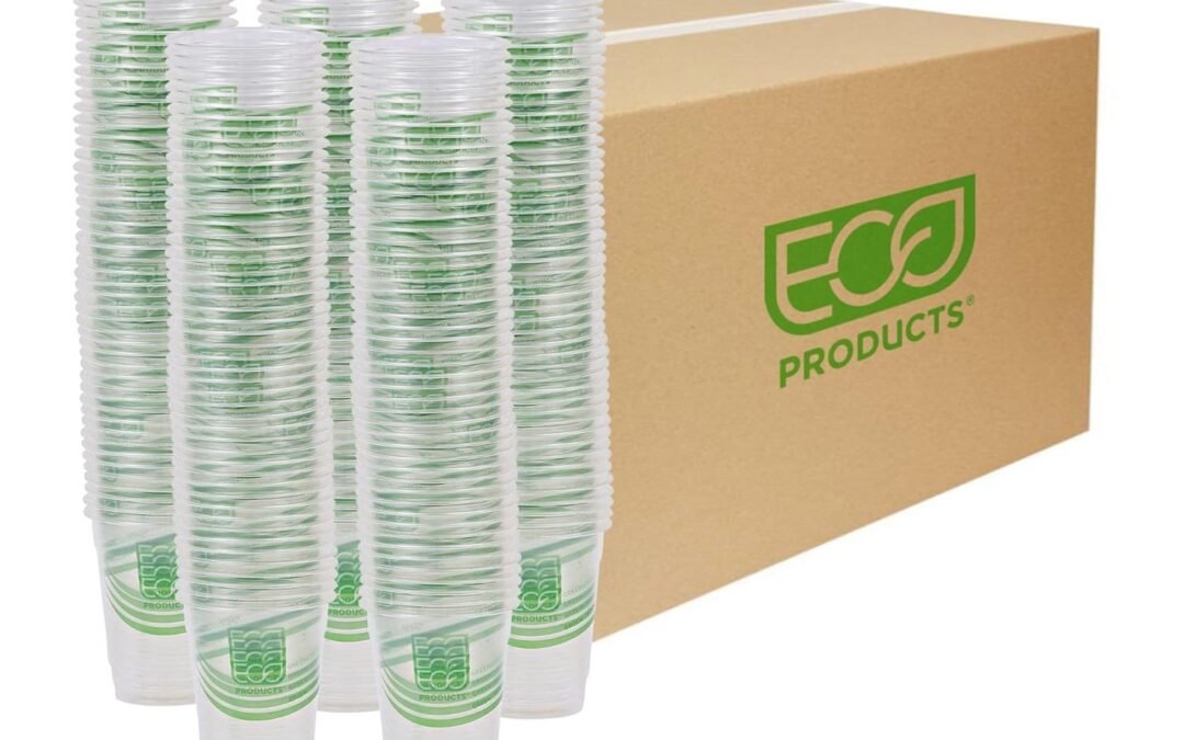 ECO PRODUCTS GreenStripe Clear Compostable 9oz PLA Plastic Cups, Case of 1000, Disposable Renewable Plant-Based Cold Cups, For Cold Drinks & Snacks, BPI Certified, ASTM Compliant. Manufacturer & Supplier