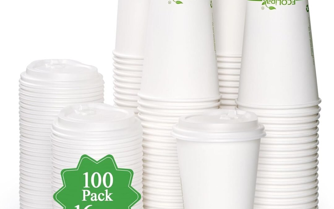 ECOLipak 100 Count 16 oz Compostable Paper Coffee Cups, Biodegradable Disposable Coffee Cups with CPLA Lid, Eco-friendly Hot Drinking Cups for Party, Picnic, Travel,and Events Manufacturer & Supplier
