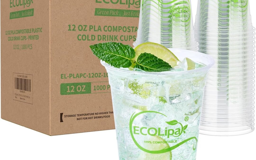 ECOLipak 1000 Count 12 OZ Clear Compostable Plastic Cups, Disposable Plant-Based Biodegradable Drinking Party Cups, PLA Plastic Cold Tumblers for Restaurant, Office, Canteen, Large Gathering Manufacturer & Supplier