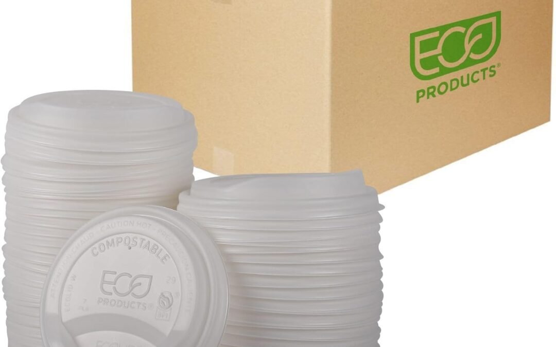 Eco-Products Compostable Coffee Cup Lids, Case of 800, White EcoLid, Fits 10-20oz Hot Cups, Made from PLA, A Renewable Material Made from Plants, ASTM, BPI-Certified Manufacturer & Supplier