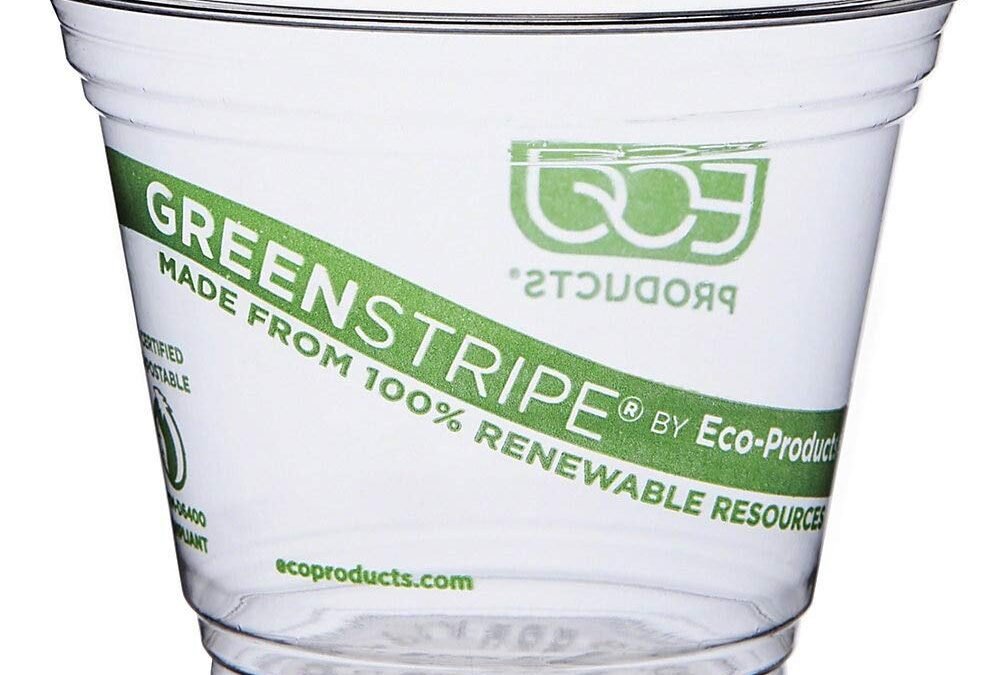 Eco-Products GreenStripe Renewable Resource Compostable Cold Drink Cups 9 oz, 50 Count Manufacturer & Supplier