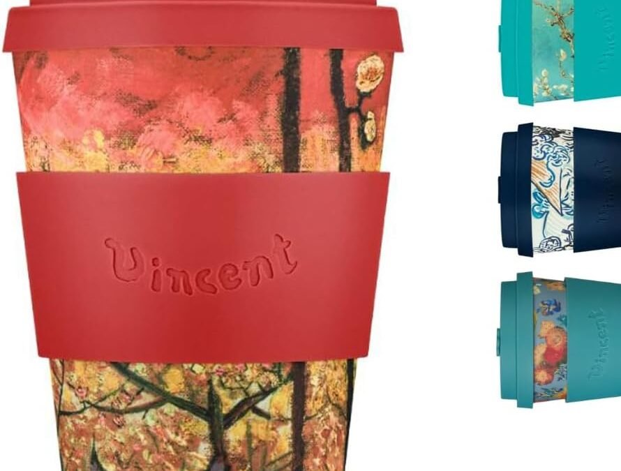 Ecoffee Cup 12oz (350ml) Van Gogh Reusable Coffee Cup – PLA Plant-Based Travel Mug with Silicone Lid, Melamine Free & Dishwasher Safe – Flowering Plum Orchard Manufacturer & Supplier