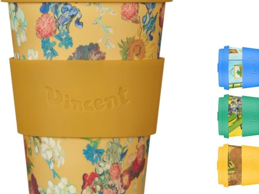 Ecoffee Cup 14oz (400ml) Van Gogh Reusable Coffee Cup – PLA Plant-Based Travel Mug with Silicone Lid, Melamine Free & Dishwasher Safe – Flowers Manufacturer & Supplier