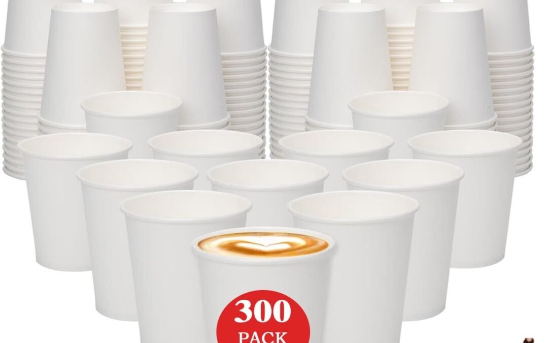 Factory Wholesale 12OZ Hot Paper Coffee Cups (300 Count), White Disposable Paper Cups, Versatile for Coffee, Hot Liquids & Juice, Perfect for Cafes, Bistros & Businesses…