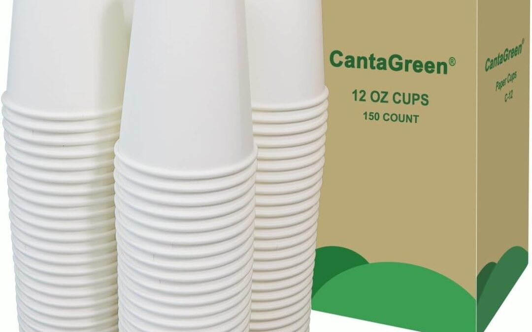 Factory Wholesale 150 Count 12 OZ Heavy-duty Paper Coffee Cups, White Disposable Cup for Hot and Cold Beverage