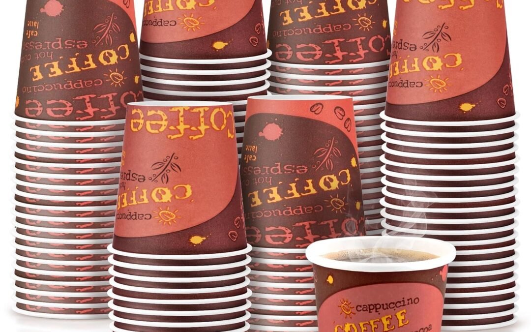 Factory Wholesale 200-Pack 3 oz Disposable Espresso Cups – Sturdy Paper Coffee Cups for Hot Drinks | Compact and Durable for Coffee, Tea, and More | Perfect for Home, Office, Events, or On-the-Go Use, Stylish Design