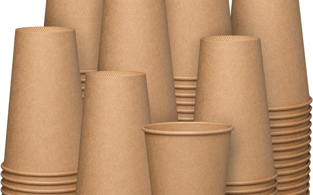 Factory Wholesale GUSTO [16 oz. – 200 Count Kraft Disposable Paper Cups, Hot Coffee Cups Brown Unbleached – Eco-Friendly Cups (Formerly Comfy Package)