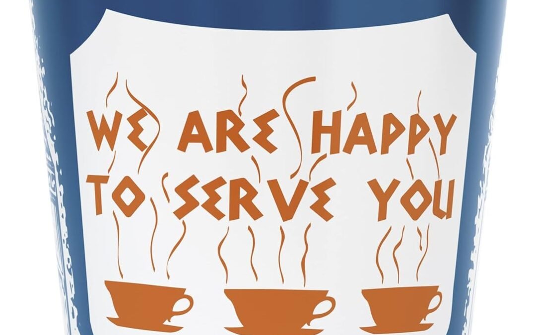 Factory Wholesale Inc. 10-Ounce Ceramic Cup “We are happy to serve you”