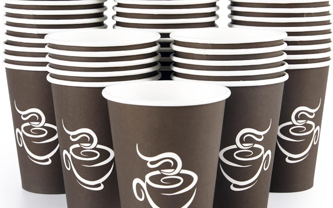 Factory Wholesale LITOPAK 240 Pack 12 oz Paper Cups, Brown Disposable Hot Coffee Cups for Party, Picnic, Travel, and Events