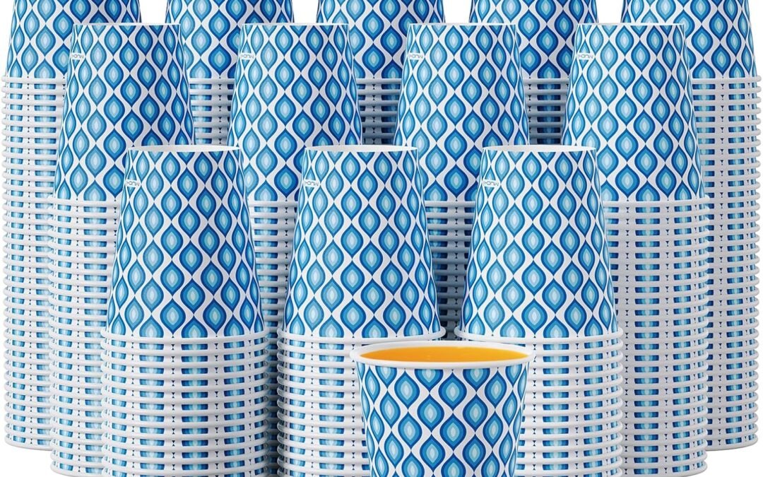 Factory Wholesale MUCHII 300 Count Paper Cups 8 oz, Disposable Drinking Cups for Party, Picnic, Travel, and Events