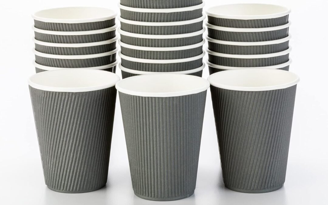 Factory Wholesale Restaurantware-12 Ounce Disposable Coffee Cups, 25 Ripple Wall Hot Cups For Coffee – Lids Sold Separately, Rolled Rim, Gray Paper Insulated Coffee Cups, For Hot Coffee, Tea, And More