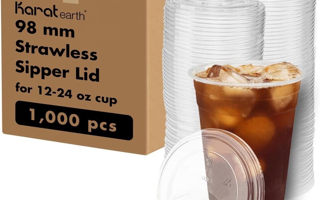 KARAT EARTH KE-KC626TS-SHNE 98mm diameter PLA Strawless Sipper Lid for 12-24oz PLA Cup – 1,000 pcs Manufacturer & Supplier