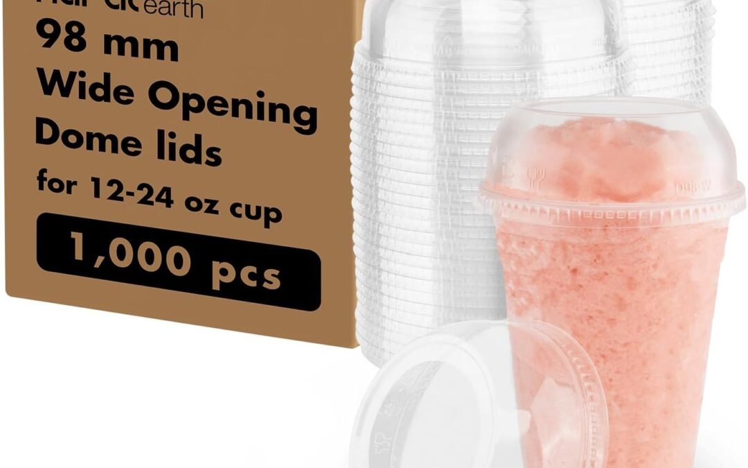 KARAT EARTH KE-KDL626-WH 98mm diameter PLA Dome lids for 12-24 PLA cup, Wide opening – 1,000 pcs Manufacturer & Supplier