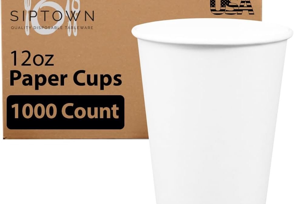 Made-In-USA 12 Ounce Disposable Hot Paper Cups, 1000 Count, 12oz | Coffee Cups, Leak-Free Food Safe Paper Cups, White Paper Cups for Hot Drinks (12 oz) Manufacturer & Supplier