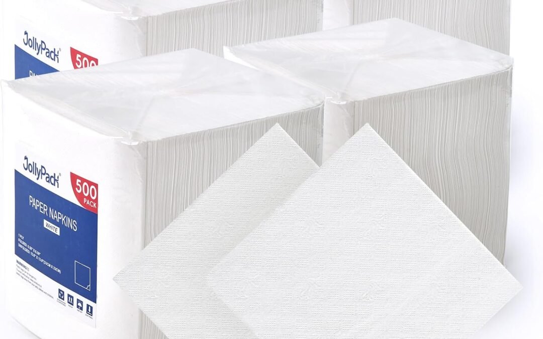 OEM 2000 Count White Paper Napkins – 1-Ply 6.5 x 6.5 Folded Bulk Disposable Beverage Cocktail Napkins, Dinner Paper for Restaurants, Bars and Parties – 13 x 13 Unfolded Wholesale Manufacturer