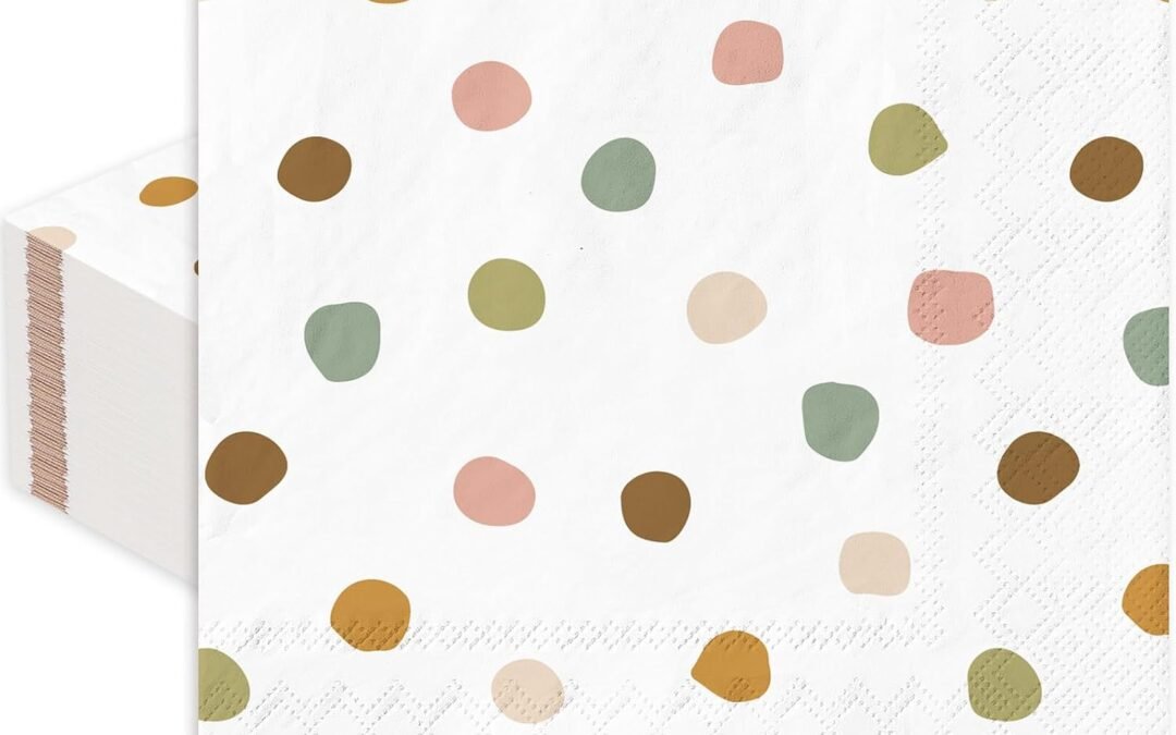 OEM 50Pcs Boho Dots Paper Napkins Colorful Dotted Disposable Dinner Napkins Luncheon Napkins for Home Kitchen Bathroom Holiday Party Supplies Wholesale Manufacturer