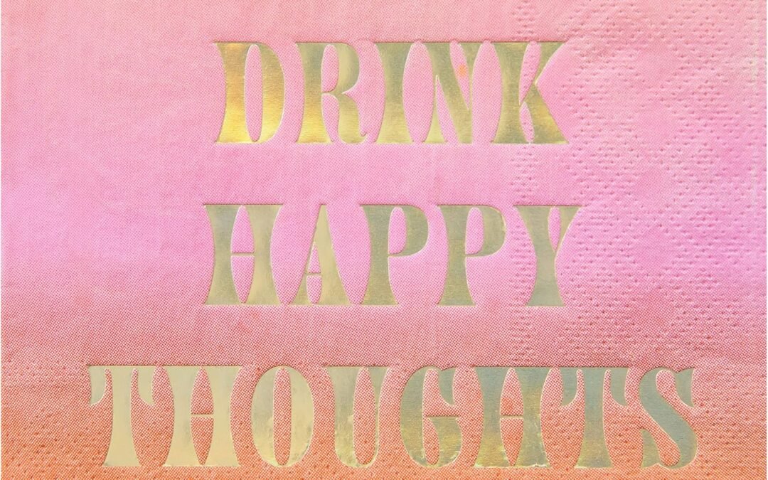 OEM C.R. Gibson Drink Happy Thoughts Disposable Cocktail Napkins for Parties, 5″ x 5″, Multicolor Wholesale Manufacturer