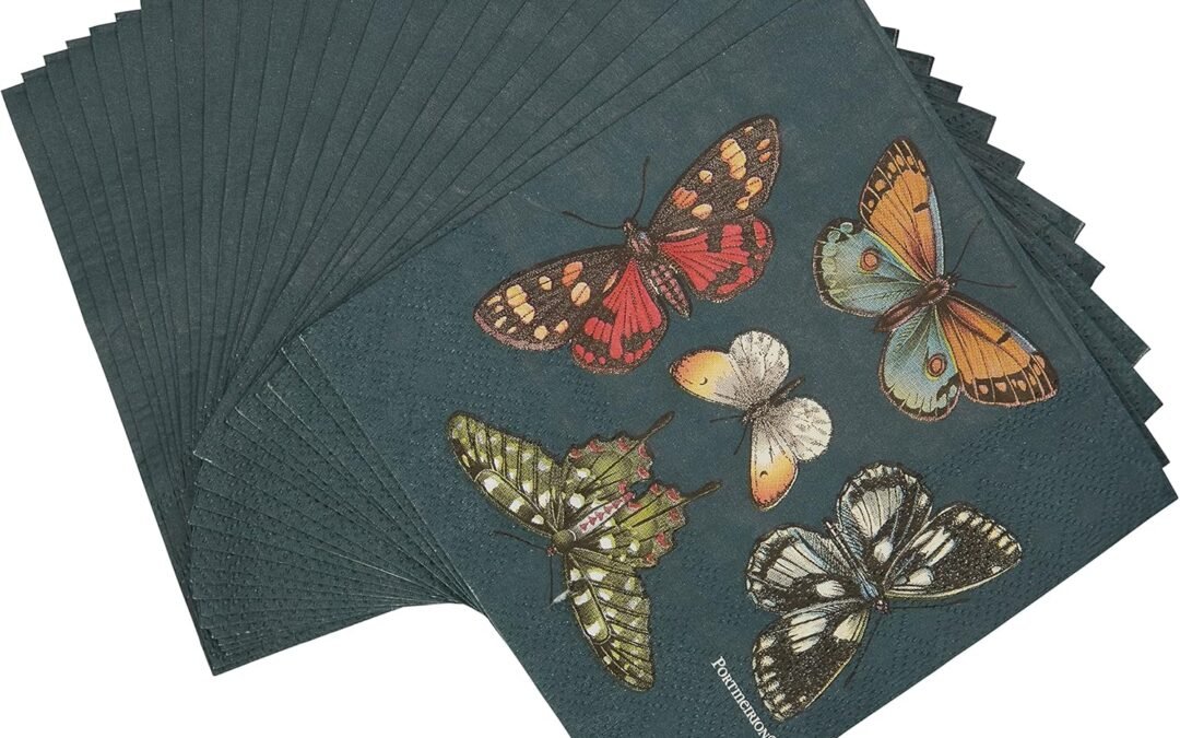 OEM C.R. Gibson Portmeirion Botanical Garden Disposable Paper Cocktail Napkins for Parties, 5″ x 5″ Wholesale Manufacturer
