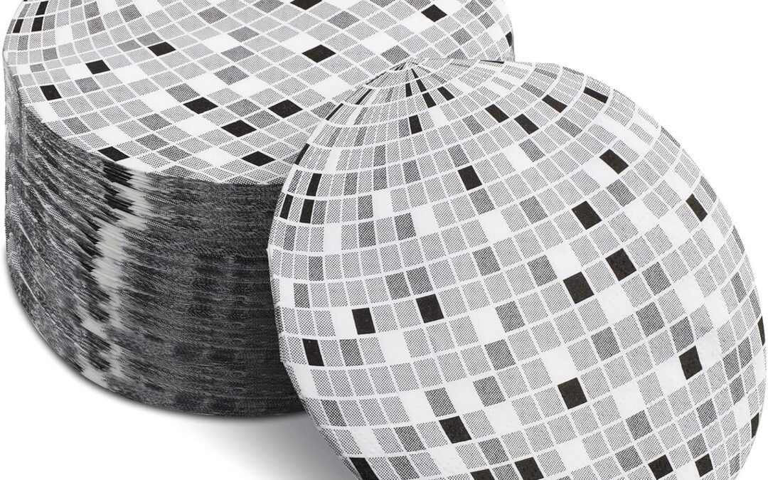Colarr 100 Pcs Disco Ball Napkins Disposable Disco Party Cocktail 70's Beverage Napkin for 70s 80s 90s Birthday Wedding Party Decoration Supplies, 2 Ply, 5 x 5 inches(Disco Style)