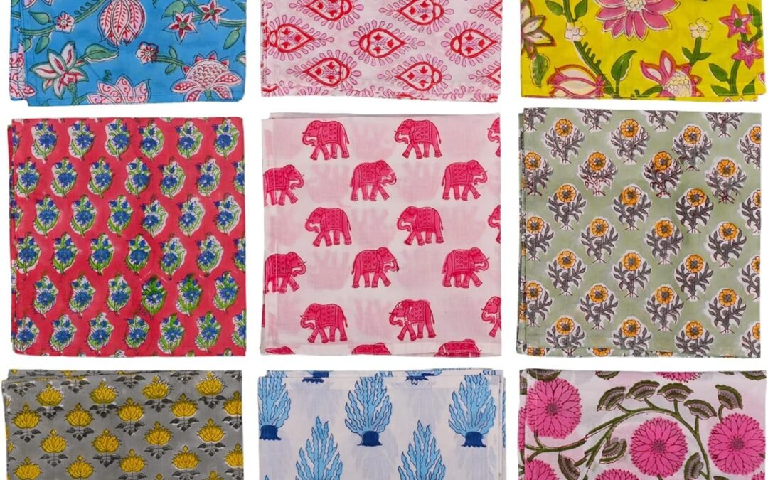 OEM DIYANAIMPEX 10 Pc Cotton Cloth Napkins Hand Block Print Hand Made Size 16×16 Inch Printed Home Decor Indian Eco Friendly Mix Lot Dinner Napkins (Multicolor) Wholesale Manufacturer