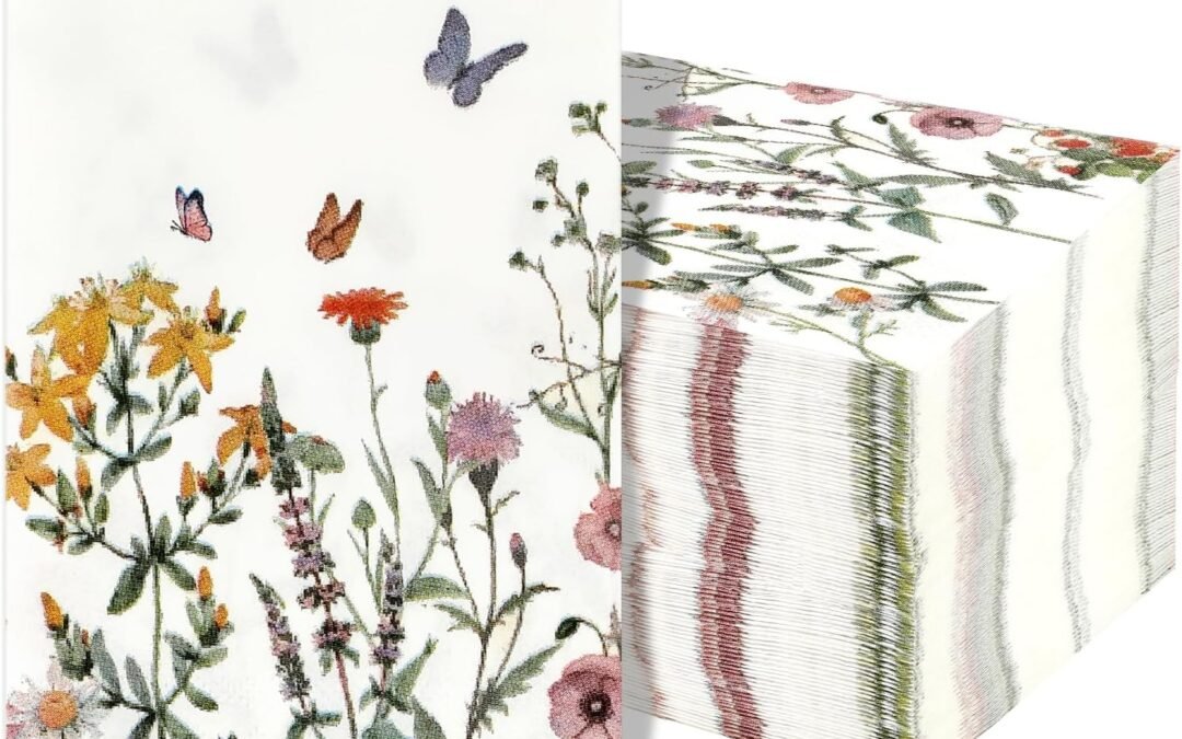 OEM Floral Napkins 100Pcs Watercolor Floral Paper Napkins Disposable Decorative Floral Cocktail Napkins Spring Flower Napkins Wildflower Dinner Napkin Guest Hand Towels for Wedding Baby Shower Birthday Wholesale Manufacturer
