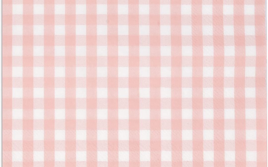 OEM Gift Boutique 100 Pink and White Gingham Luncheon Napkins Disposable Paper Checkered Plaid Lunch Napkin for Summer Picnic Camping Baby Shower Party Wholesale Manufacturer