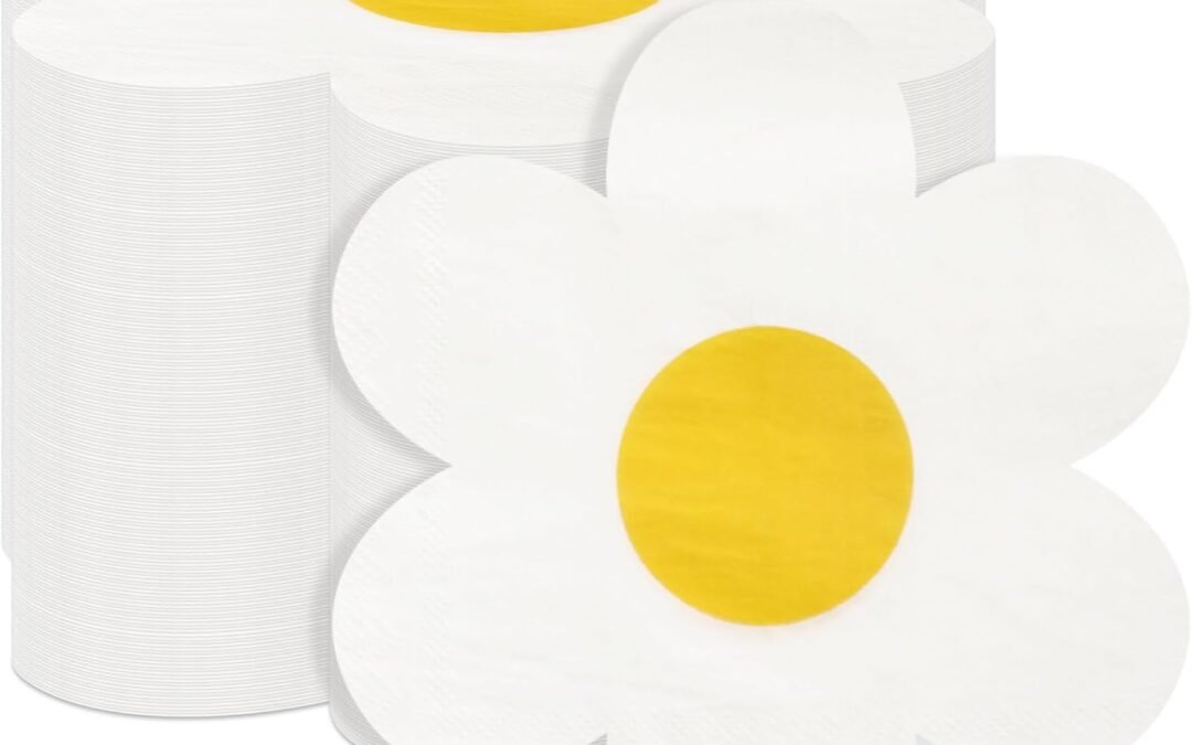 OEM Honoson 100 Pcs Groovy Boho Daisy Paper Napkins Hippie Flower Disposable Cocktail Lunch Dinner Napkins for Tableware Birthday Wedding Baby Shower Party Supplies Pink Orange Table Decorations Wholesale Manufacturer