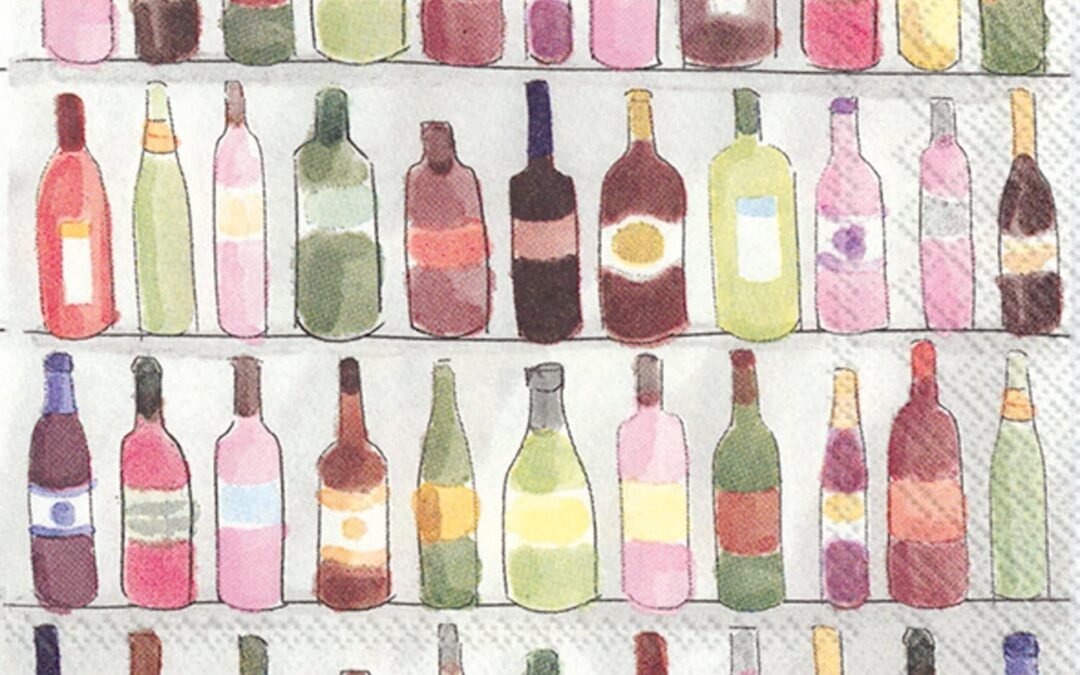 OEM IHR Ideal Home Range Cocktail Napkins Disposable 3-Ply Paper Party Napkin Pack, 5″ x 5″, Wine Shelves, 20-Count Wholesale Manufacturer