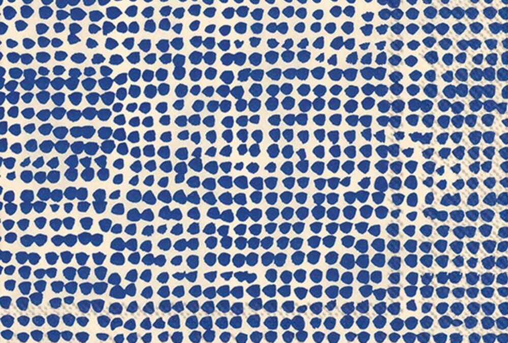 OEM IHR Ideal Home Range Cocktail Napkins Marimekko Disposable 3-Ply Paper Party Napkin Pack, 5″ x 5″, Orkanen Linen/Blue, 20-Count Wholesale Manufacturer